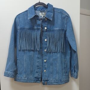 Rails Blue Denim Fringe Jacket - M